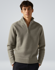 Anton | Herren Strickpullover Halbreißverschluss Grobstrick 1