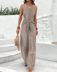 Ärmelloser V-Ausschnitt Jumpsuit für Damen – Leichter Sommeranzug mit verstellbarer Taille 2