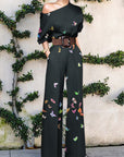 Ein-Schulter Jumpsuit mit Kunst-Print für Eleganz 1