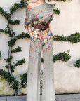 Ein-Schulter Jumpsuit mit Kunst-Print für Eleganz 3