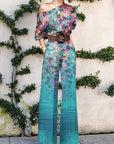 Ein-Schulter Jumpsuit mit Kunst-Print für Eleganz 5