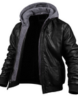 Elegante Lederjacke Herren mit Kapuze für jeden Tag 1