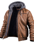 Elegante Lederjacke Herren mit Kapuze für jeden Tag 2