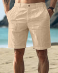 Elegante Leinen Shorts Herren – Atmungsaktive Kurze Hosen für Sommer, Bequemer Kordelzug, Praktische Taschen, Verschiedene Farben 2