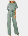 Eleganter Sommer-Jumpsuit mit Taillengürtel und weitem Bein für feminine Silhouette 3
