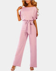 Eleganter Sommer-Jumpsuit mit Taillengürtel und weitem Bein für feminine Silhouette 4