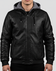 Elegante Lederjacke Herren mit Kapuze für jeden Tag