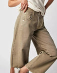 Hoch Taillierte Damenjeans mit Weitem Bein 1