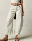Hoch Taillierte Damenjeans mit Weitem Bein 2