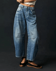 Hoch Taillierte Damenjeans mit Weitem Bein 4