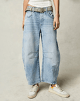 Hoch Taillierte Damenjeans mit Weitem Bein 5