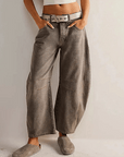 Hoch Taillierte Damenjeans mit Weitem Bein 6