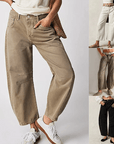 Hoch Taillierte Damenjeans mit Weitem Bein 7