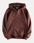 Minimalistisches Hoodie mit Halbzip und Tasche 0