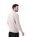 Roman | Herren Strickpullover Reißverschluss Grobstrick Zopfmuster 7