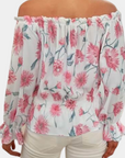 Schulterfreie Bluse mit Blütenmuster für Eleganz 2