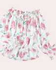 Schulterfreie Bluse mit Blütenmuster für Eleganz 3