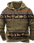 Vintage Kapuzenpulli mit Tribal-Print 1