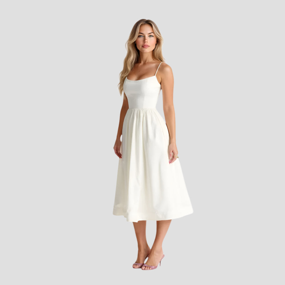 A-Linien Midi-Kleid mit zarten Trägern 0