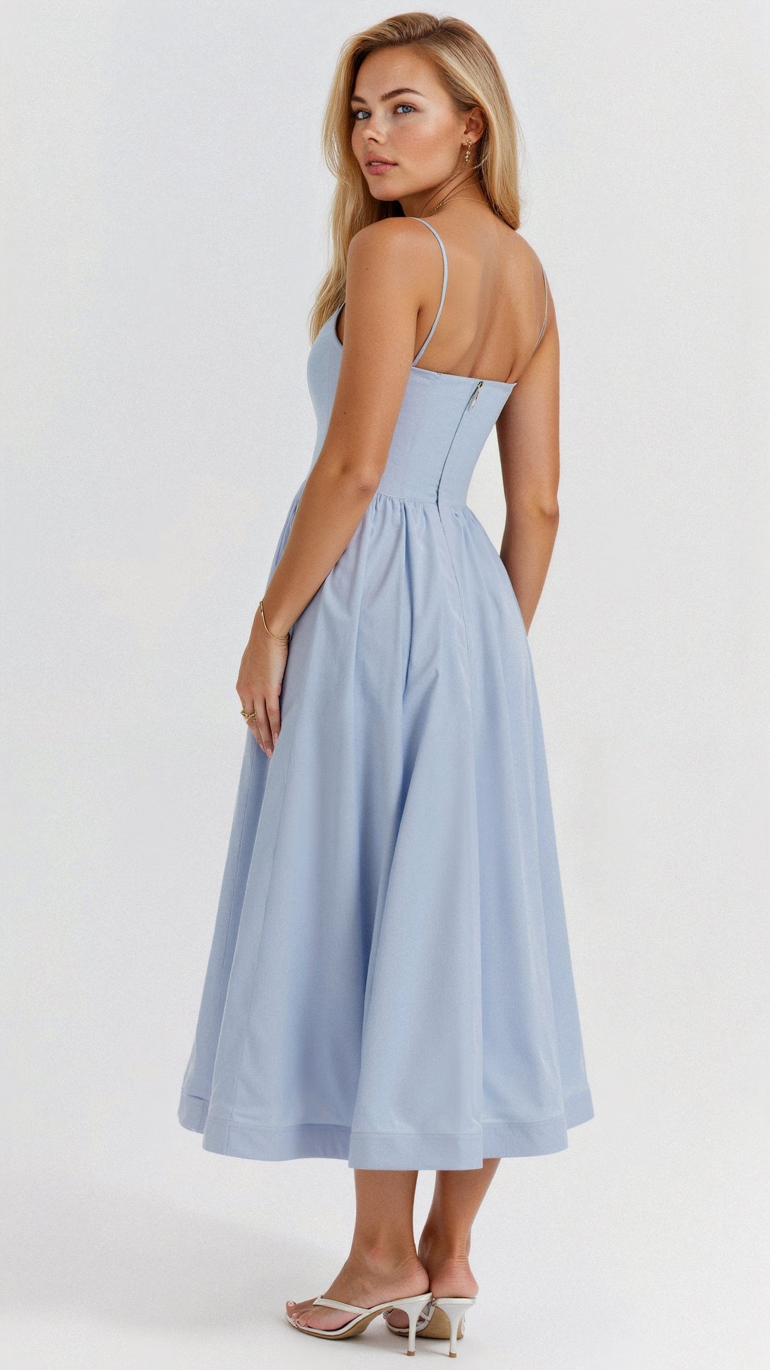 A-Linien Midi-Kleid mit zarten Trägern 5