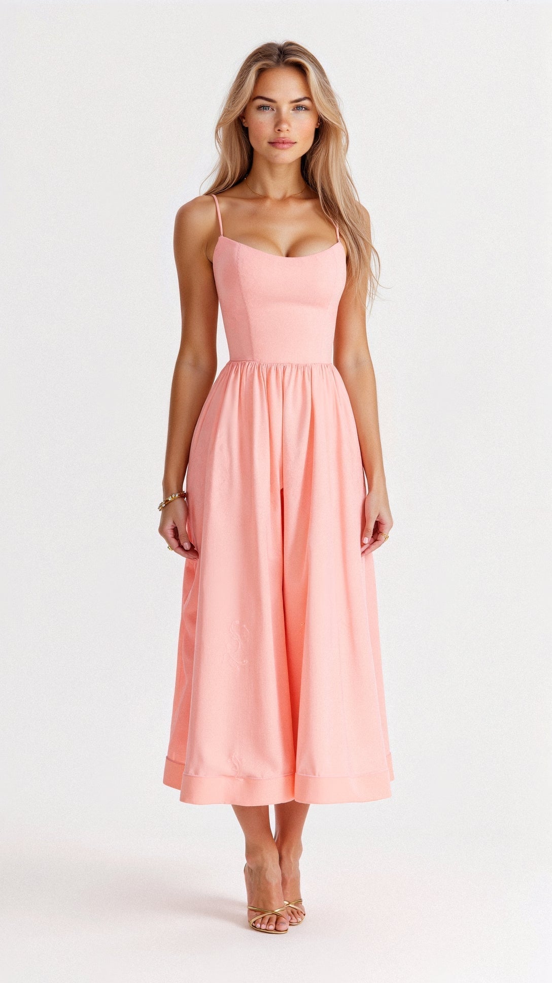 A-Linien Midi-Kleid mit zarten Trägern 6