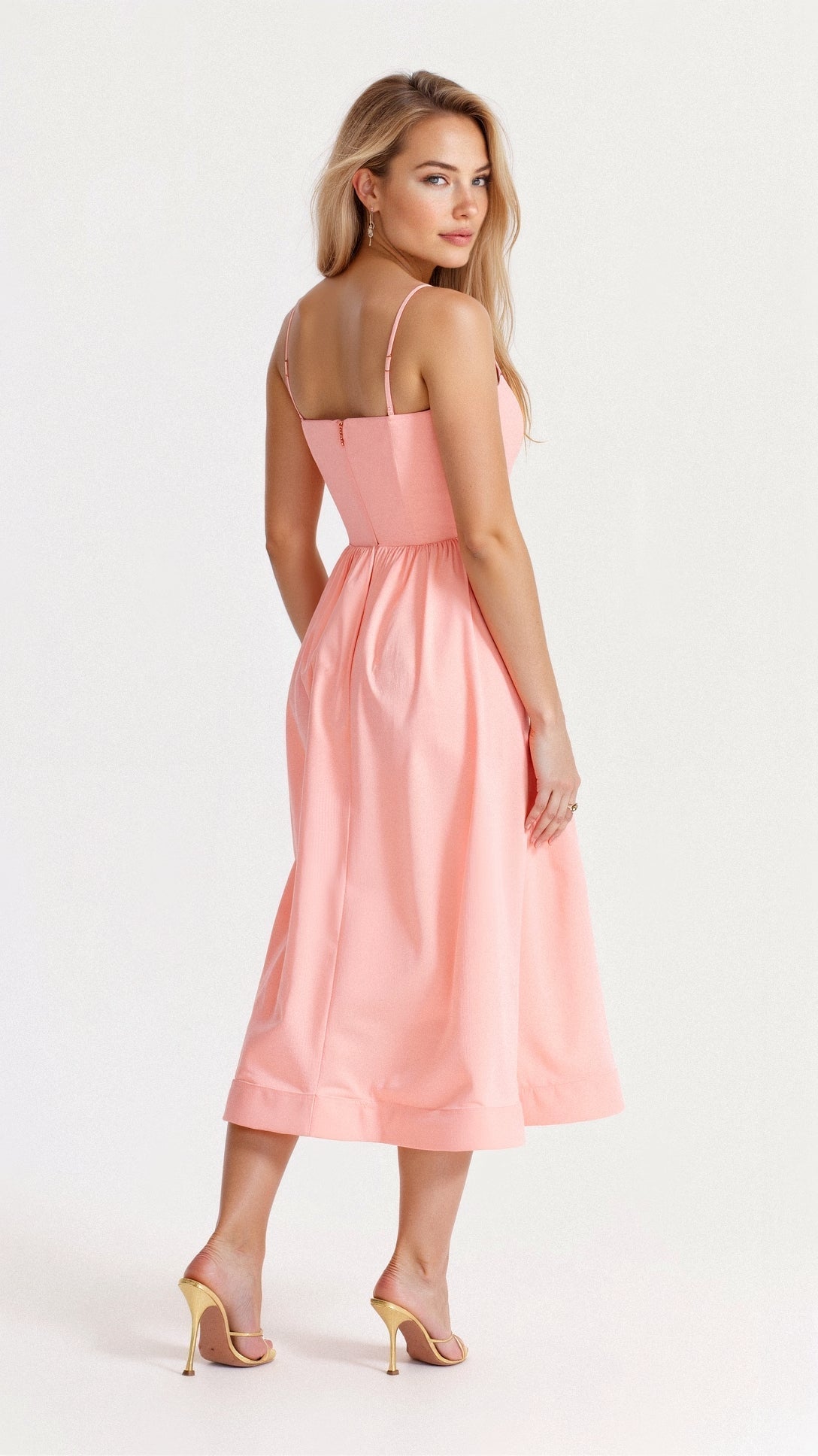 A-Linien Midi-Kleid mit zarten Trägern 8