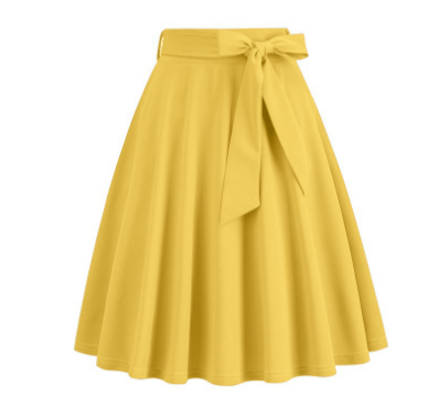 A-Linien Tüllrock mit Hoher Taille und Verspieltem Fliegen-Detail – Femininer Midi-Rock 6