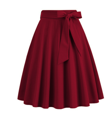 A-Linien Tüllrock mit Hoher Taille und Verspieltem Fliegen-Detail – Femininer Midi-Rock 7