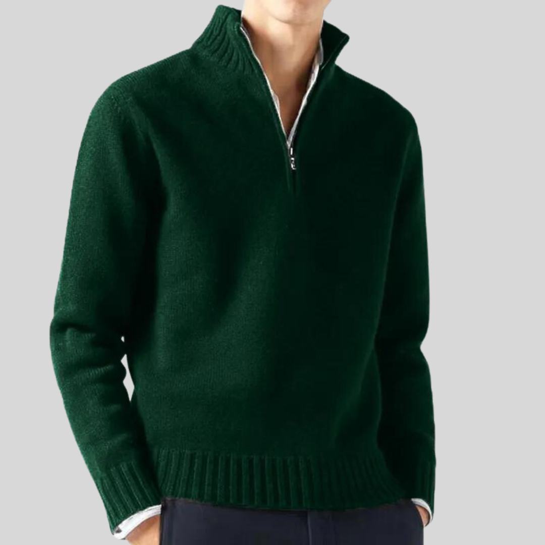 Anton | Herren Strickpullover Halbreißverschluss Grobstrick 6