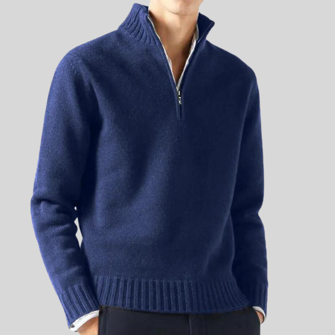 Anton | Herren Strickpullover Halbreißverschluss Grobstrick 7