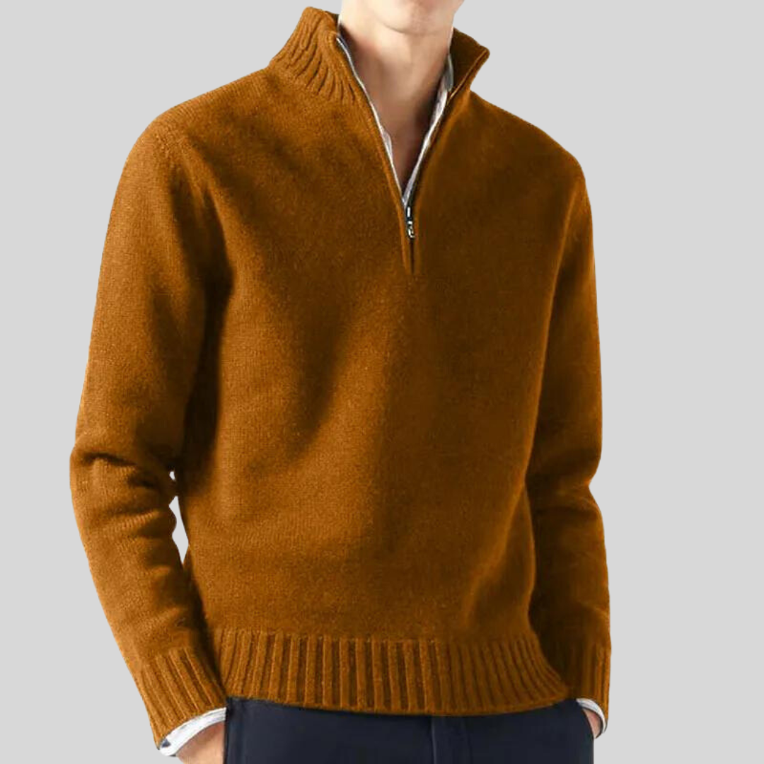 Anton | Herren Strickpullover Halbreißverschluss Grobstrick 8