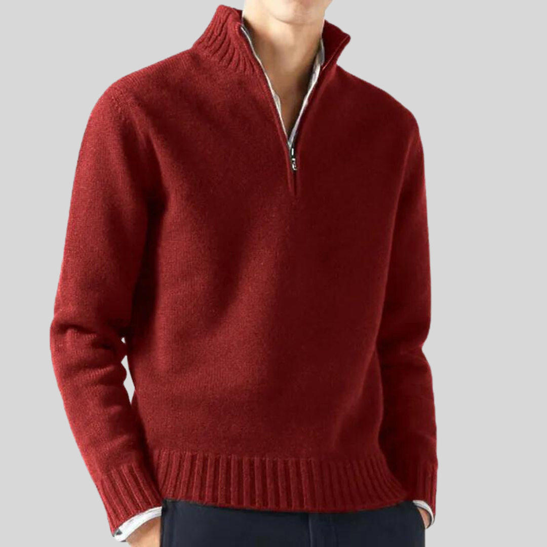 Anton | Herren Strickpullover Halbreißverschluss Grobstrick 9