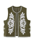 Ärmellose Weste mit floralen Stickereien für Eleganz 0