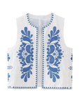 Ärmellose Weste mit floralen Stickereien für Eleganz 4