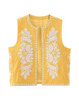 Ärmellose Weste mit floralen Stickereien für Eleganz 5