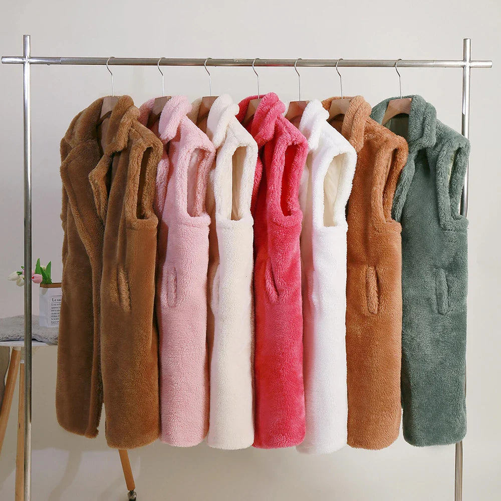Ärmelloser Teddymantel für Elegante Wintertage 5