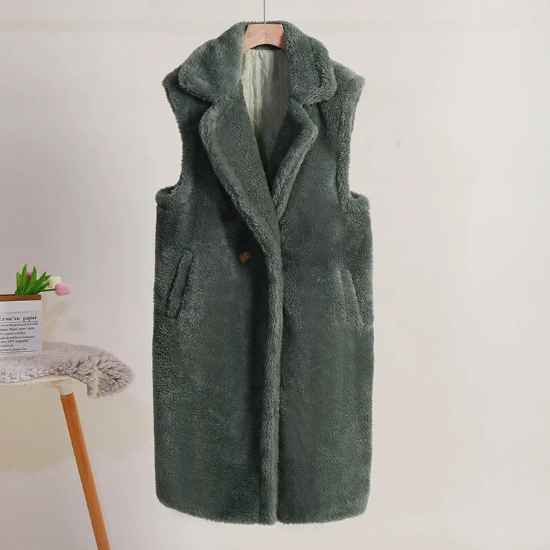 Ärmelloser Teddymantel für Elegante Wintertage 6