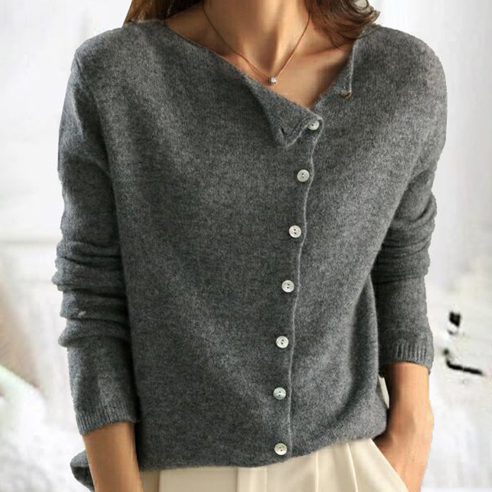 Asymmetrische Strickjacke mit modernem Schnitt 0