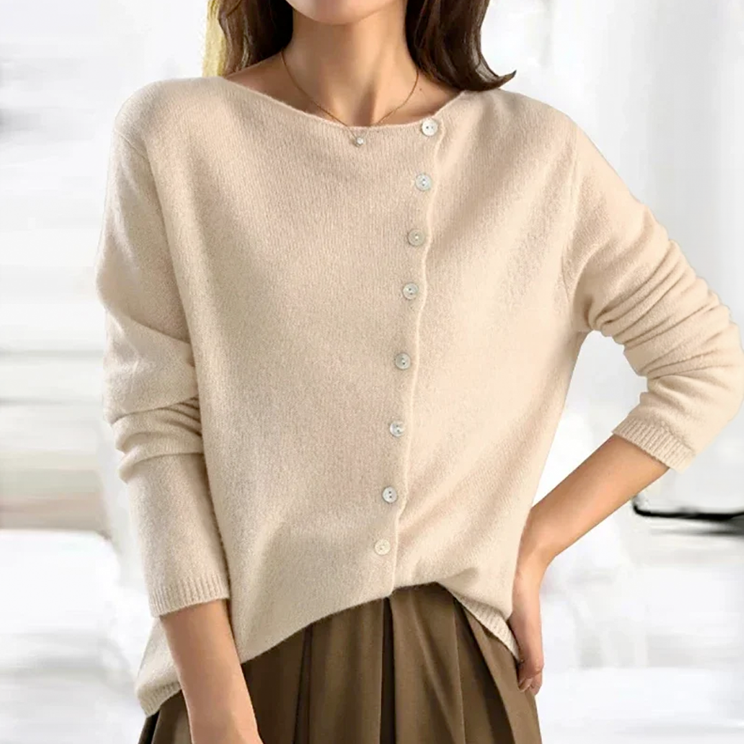 Asymmetrische Strickjacke mit modernem Schnitt 2