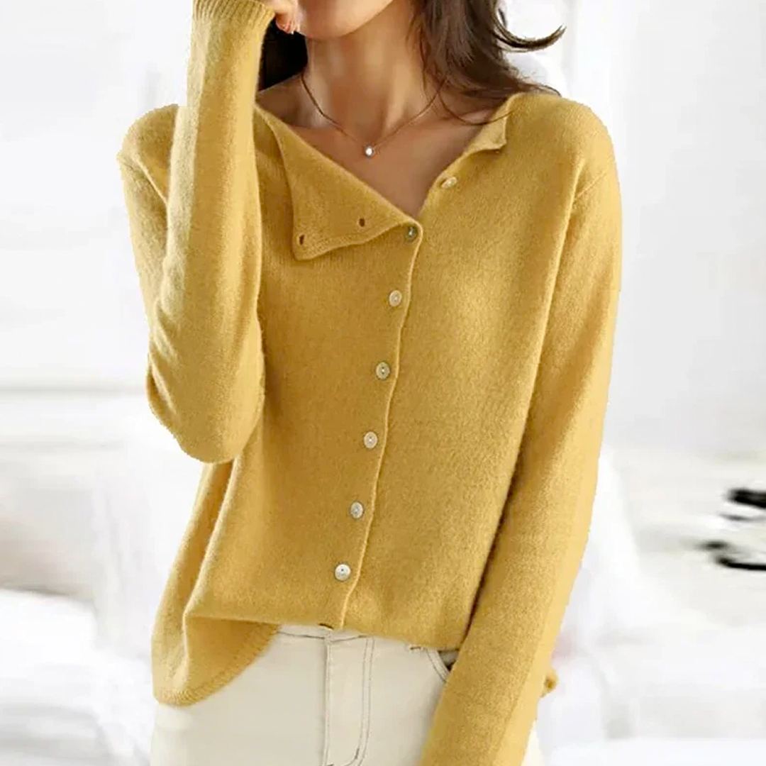 Asymmetrische Strickjacke mit modernem Schnitt 3