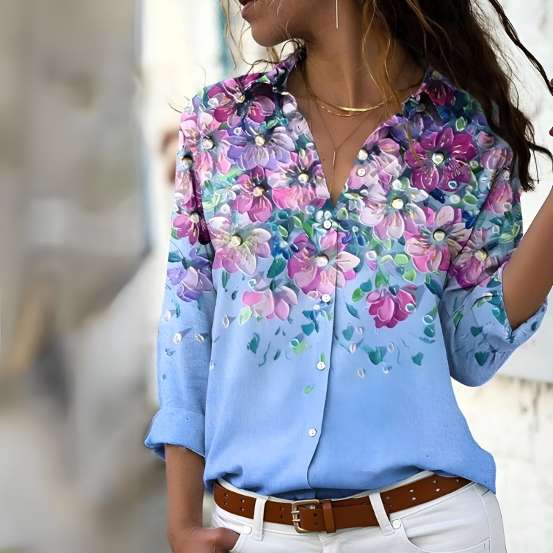 Elegante Damenbluse mit auffälligem Druck – Atmungsaktives Material für jeden Anlass 2