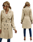 Beiger Trenchcoat mit Tailliertem Schnitt für Eleganz 1