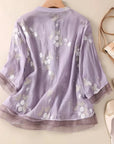 Bestickte Bluse mit klassischem Knopfdesign 2