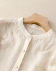 Bestickte Bluse mit klassischem Knopfdesign 4
