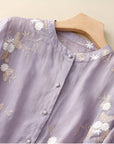 Bestickte Bluse mit klassischem Knopfdesign 6