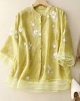 Bestickte Bluse mit klassischem Knopfdesign 9
