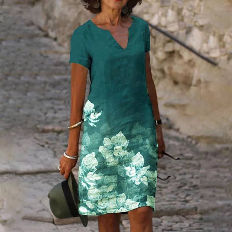 Blumenkleid mit fließendem Schnitt und floralem Design – Ideal für Sommerpartys 3