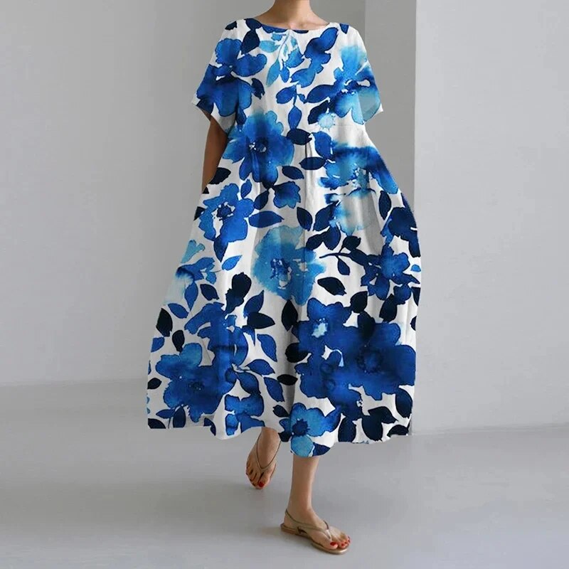Blumenkleid aus hochwertiger Baumwolle mit elegantem Blumendruck – Ideal für jeden Anlass 11