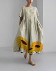 Blumenkleid aus hochwertiger Baumwolle mit elegantem Blumendruck – Ideal für jeden Anlass 4