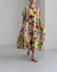 Blumenkleid aus hochwertiger Baumwolle mit elegantem Blumendruck – Ideal für jeden Anlass 5